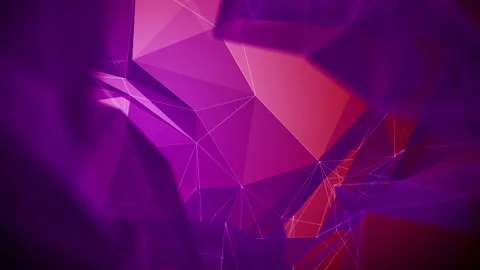 Loop fractal abstract background. Low poly purple background for design element Video stock 255712518