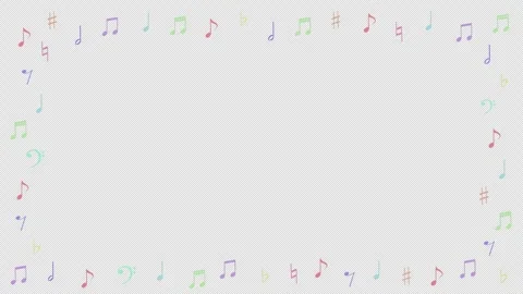 Loop frame sparkling hand-drawn musical notes and symbols Video stock 341546669
