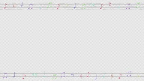 Loop frame sparkling hand-drawn musical notes and symbols Stock Footage 341546714