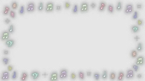 Loop frame sparkling hand-drawn musical notes and symbols Video stock 341546784