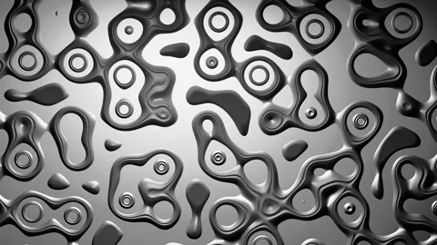 Loop futuristic 3D Illustration chrome surface morphing pattern Video stock 148770091