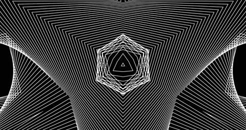 Loop of Futuristic Techno Lines Stripes Symmetrical Tech Pattern Motion Stock Footage 165928096