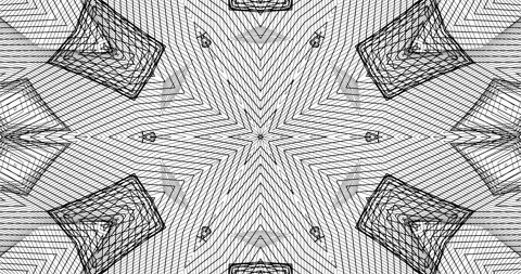 Loop of Futuristic Techno Lines Stripes Symmetrical Tech Pattern Motion Stock Footage 165931617