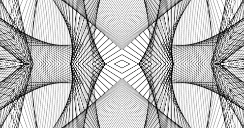 Loop of Futuristic Techno Lines Stripes Symmetrical Tech Pattern Motion Stock Footage 165950953