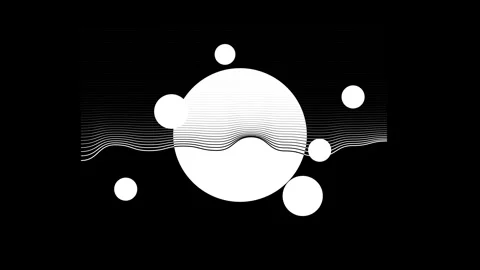 Loop geometric pattern animation.Curved circle circle.White and black abstract b Stock Footage 246049194