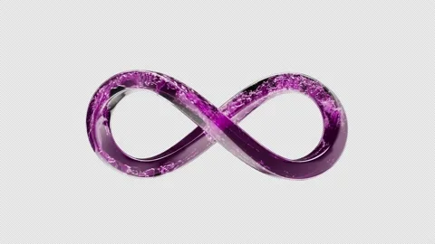 Loop Glass infinity inside pink liquid with foam with alpha channel Stock Footage 197784464