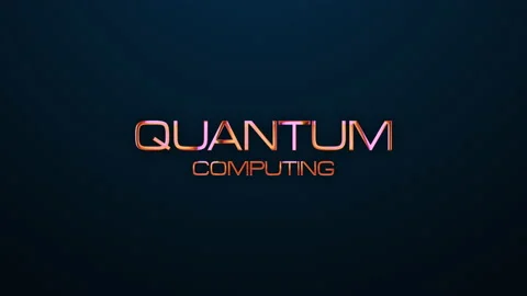 Loop Glitch Effect Gold Text Quantum Computing Stock Footage 173580751