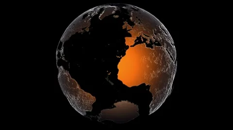 Loop globe with alpha Video stock 7548588