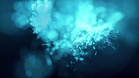 Loop glow blue digital particles bokeh w... | Stock Video | Pond5
