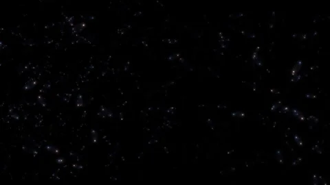 Loop glow blue gold tars particles flowing from left to right Video stock 304332421