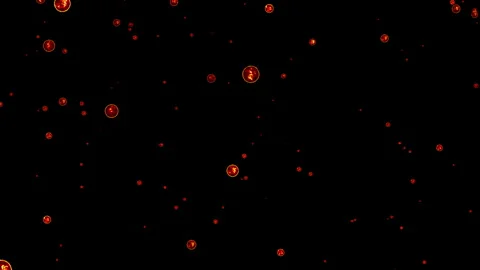 Loop glow energy particles flow up animation  on black background Stock Footage 305772713