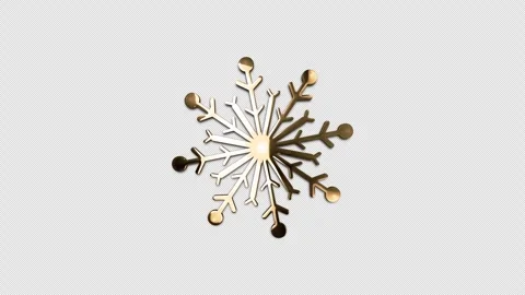 Loop glow gold snowflake object rotation on black background animation Stock Footage 305464900