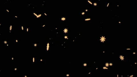 Loop glow gold snowflakes flow  on black background. Stock Footage 213746967