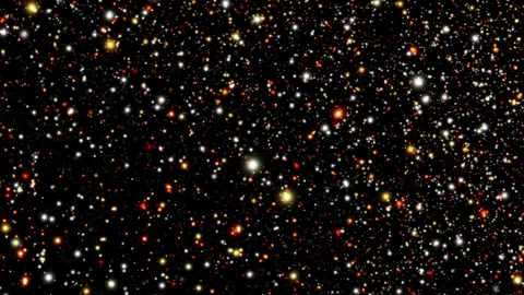 Loop glow particles falling down on black abstract background Stock-Footage 304520284