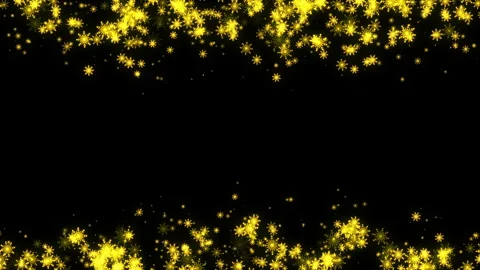 Loop glow yellow gold snowflakes particles animation on black background 스톡 동영상 304964039