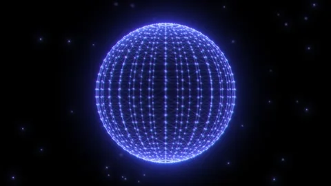 Loop glowing blue space sphere Stock Footage 314963168