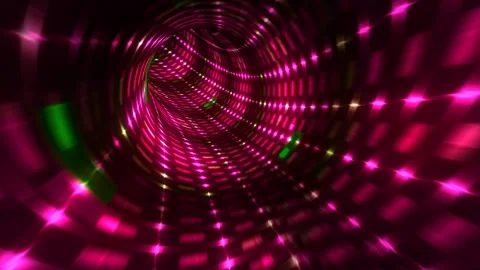 Loop glowing flickering colors crystal tunnel Stock Footage 264577387