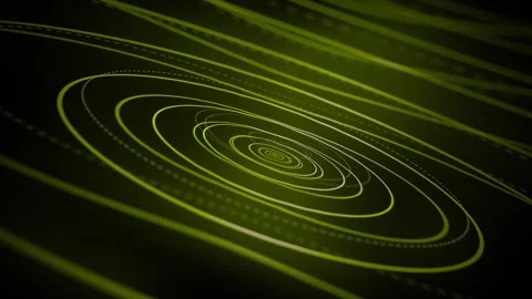 Loop glowing green cyberspace. circles, rings 3d. background motion animation Video stock 278447771