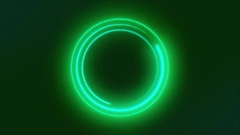 Loop glowing neon green round frame Stock Footage 319304738