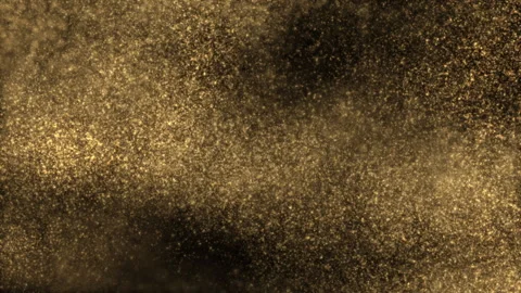 Loop gold dust stars particles animation flow up on black backgrund Video stock 309459370