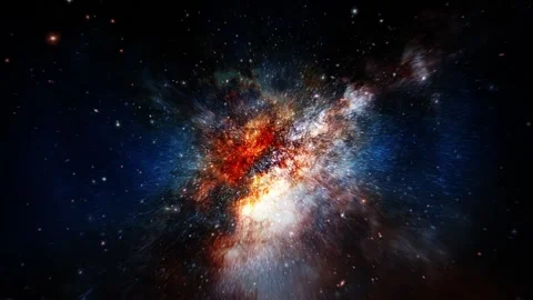 Loop gold explode galaxy space travel abstract background Stock Footage 321640974