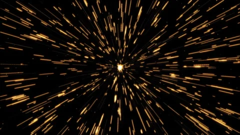 Loop gold line particles flashing sparking from center on black background Stock Footage 310882934