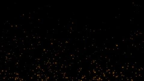 Loop gold particles flow up on black abstract background Video stock 282753189
