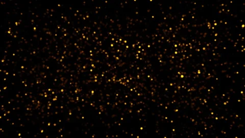 Loop gold particles flying on black abstract background Stock Footage 294911605