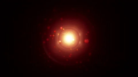 Loop gold ptical flare with star particles flow Stock Footage 194985782