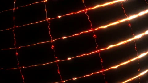 Loop gold sparking electric energy lines pattern texture Vidéo 154955340