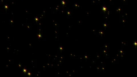 Loop gold star particles on black abstract background Video stock 309388253
