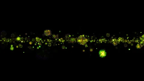 Loop gold yellow green purple spark  particles line motion Stock Footage 314654935