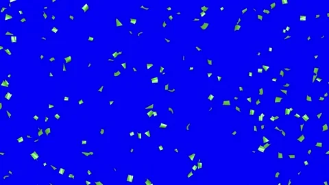 Loop Green confetti falling over Blue Screen Stock Footage 278868141
