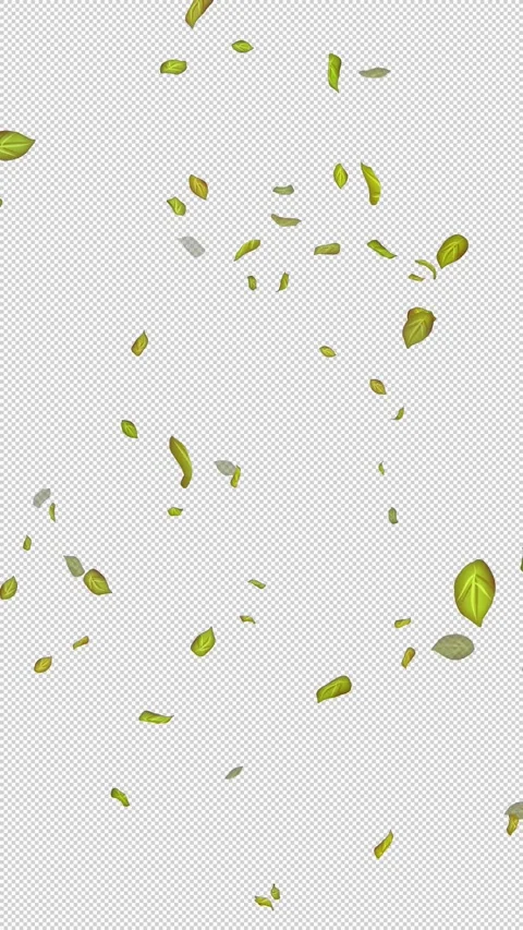  Loop Green falling leaves on alpha channel. Transparent Background. Matte Stock Footage 277687562
