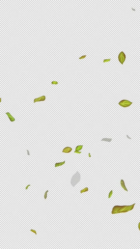  Loop Green falling leaves on alpha channel. Transparent Background. Matte Stock Footage 277687726