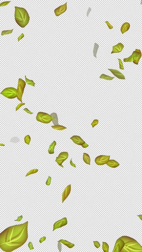  Loop Green falling leaves on alpha channel. Transparent Background. Matte Stock Footage 277772423