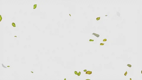  Loop Green falling leaves on alpha channel. Transparent Background. Matte Stock Footage 277774110