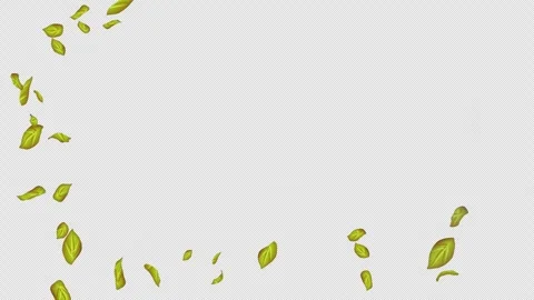  Loop Green falling leaves on alpha channel. Transparent Background. Matte Stock Footage 277794339
