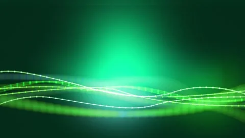 Loop green space, smooth glowing wavy lines. background animation Stock Footage 277273048