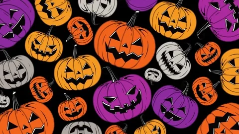 Loop halloween pumpkins 스톡 동영상 251458708