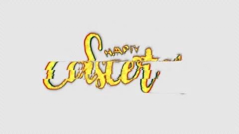 Loop Happy Easter golden glittering light motion text Stock Footage 245431080