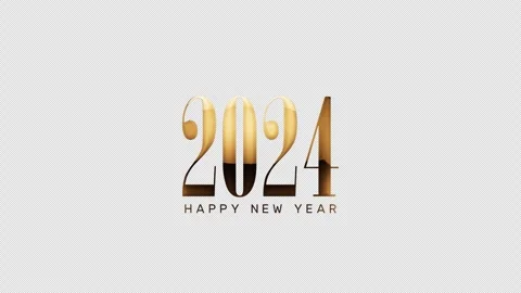 Loop Happy New Year 2024 golden light shine text 스톡 동영상 248521847