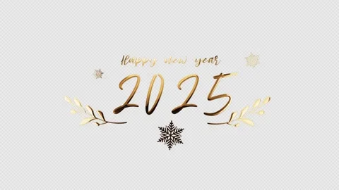 Loop Happy new year 2025 golden shine light text animation Stock Footage 284930727