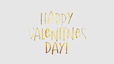 Loop Happy Valentines day Gold Text Titles background Stock Footage 229403278