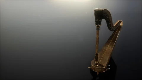 Loop Harp Instrument on Gray Stock Footage 115705954