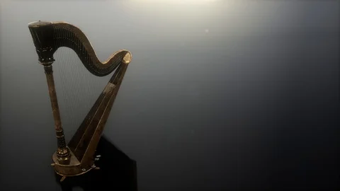 Loop Harp Instrument on Gray Stock Footage 116594656