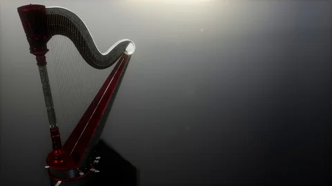Loop Harp Instrument on Gray Stock Footage 116983162