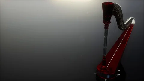 Loop Harp Instrument on Gray Stock Footage 123255046