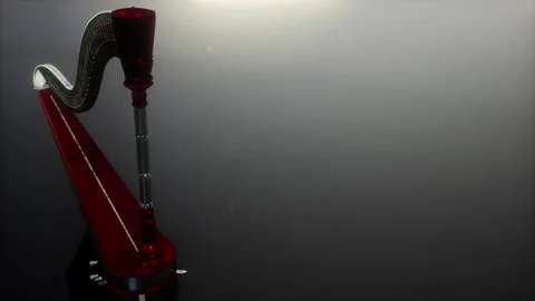 Loop Harp Instrument on Gray Stock Footage 133758109