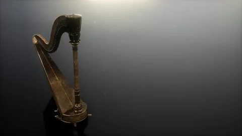 Loop Harp Instrument on Gray Stock Footage 135355325